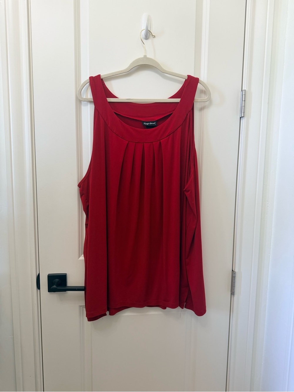 Maggie Barnes Red Pleated Tank Top